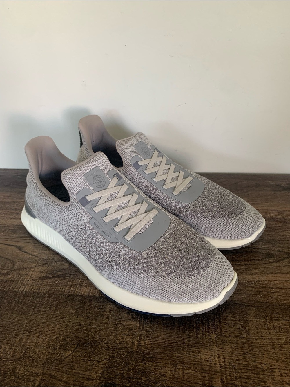 Peter Millar Hyperlight Apollo Moon Gray Knit Slip On Shoe Sneaker Men’s 13